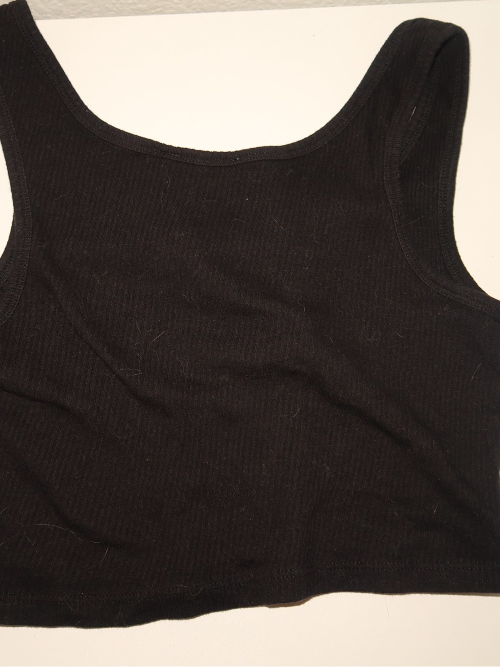 Black Ribbed Henley Tank with Button Placket - Picture 3 of 3